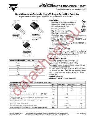 MBRB30H100CT-E3/45 datasheet  